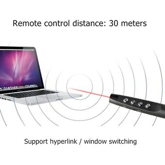 Rf 24G Wireless Ppt Presentador Slide Advancer Flip Pen Pointer-Negro 