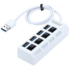 Hub USB 2.0 Con Switch Con 4 Puertos Blanco Generico
