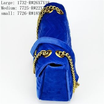 #18x6x12 bolso cruzado bandoleras de terciopelo de 26cm con cadena dorada Bolsos de lujo para mujer 