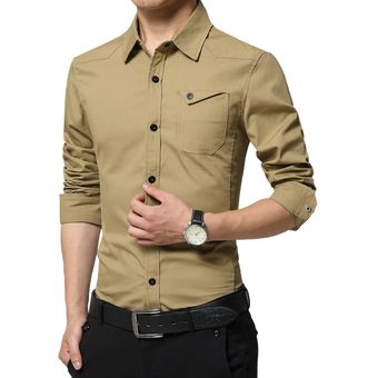 camisa kaki hombre