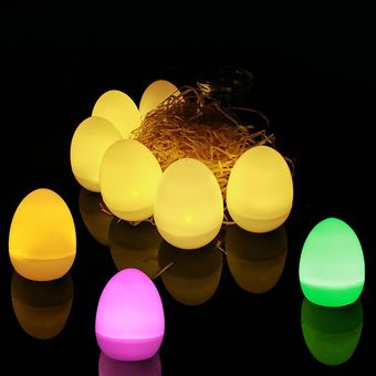 12 piezas de LED de huevos de Pascua Feria Luces de Navidad Patio Pascua Decoración para el hogar 
