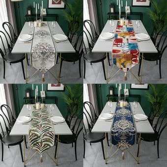 Corredores de mesa modernos de lino para boda decoración de mesa y 
