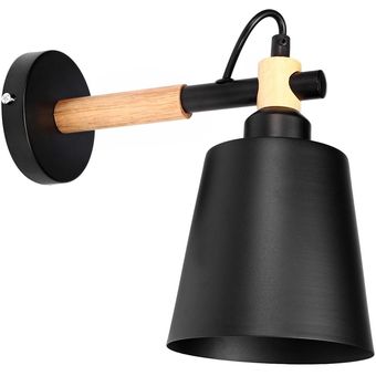 Lámpara de pared con brazo oscilante ajustab - Negro Negro 