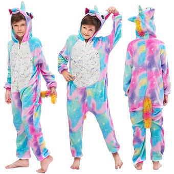 Pijamas de franela de una pieza para niñas ropa de dormir cálida de invierno con diseño de unicornio y Panda-LA20 