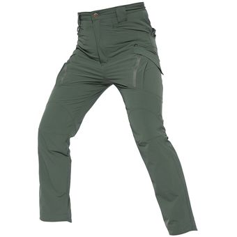 Pantalones elásticos pantalones militares resistentes al agua de secado rápido pantalones de camuflaje tácticos para hombre pantalones ligeros para correr WAN（#Army Green） 