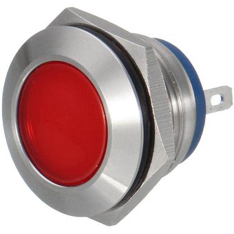 Rojo Indicador de señal de metal LED de 19 mm Panel de luz de advertencia del tablero de instrumentos Coche Barco 12V rojo 