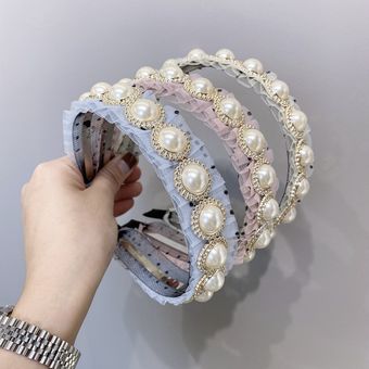 Corona de flores de encaje de Corea accesorios para el cabello diadema bordada encantadora para niñas banda para el pelo lazo para el cabello de princesa 4 
