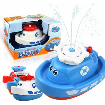 Juguete de baño para bebés Mini aerosol de rotación de agua Barco Baño 