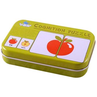 Tarjeta cognitiva universal para niños con caja de transporte de hierr 