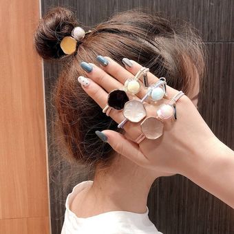nueva de Corea cuerdas de pelo para mujeres gran banda de goma elástica de perlas de cristal para niñas accesorios de moda para el cabello 