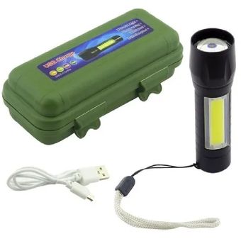 Mini Linterna LED Recargable Luz Zoom Largo Alcance Camping 511 –