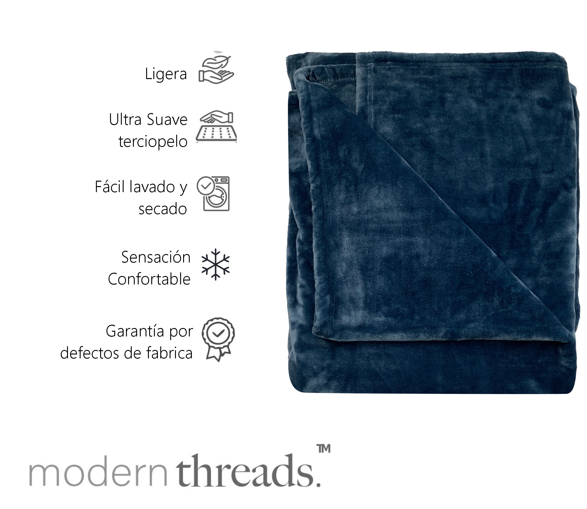 Cobertor Ligero Suave MatrimonialQueen y King Azul - Modern Threads