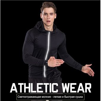 #4-PC set 4 unidsset de los hombres trajes de deporte de secado rápido corriendo conjuntos de manga larga ropa de entrenamiento gimnasio chándales corredores deportivos 