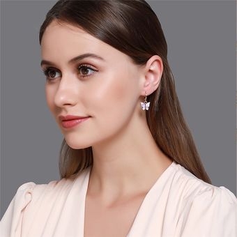 Lindo Mariposa Dorp Pendientes De Las Mujeres Animales Azul 
