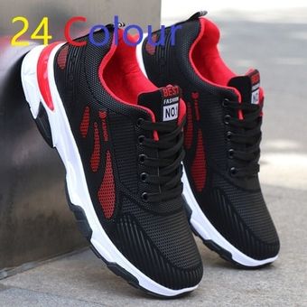 24 colores vulcanizados Zapatillas de deporte de malla para Hombre zapatos informales con cordones para caminar ligeros 