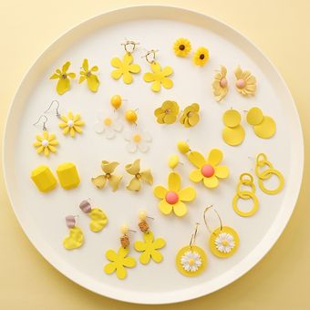 Pendientes Geométricos De Flores Dulces De Avebien Femeninos 