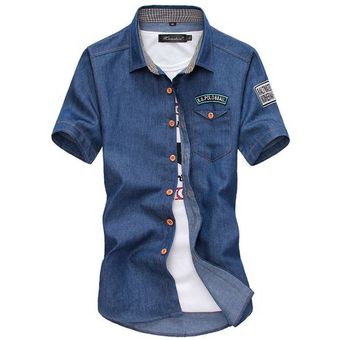 Perforar Pulido Metropolitano Camisa vaquera delgada de manga corta con botones para hombre - Azul |  Linio Colombia - OE189FA1J2FOFLCO