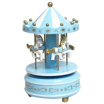 Madera Merry-Go-Round carrusel caja de música regalo de los juguetes de los niños Wind-Up Musical Box 