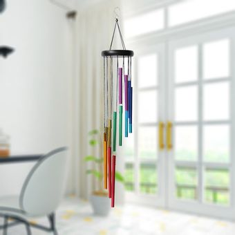 Al aire libre Wind Chimes con 14 colorido aleación de aluminio Tubos de la decoración del hogar 