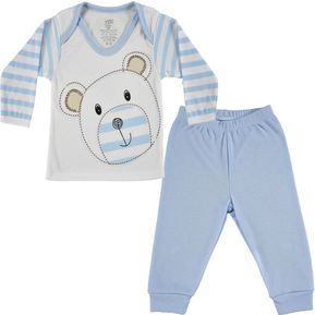 Pijama Para Bebe Niño dos piezas oso Gris