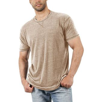 Camiseta holgadas de moda blusa casual de verano de cuello redondo para hombre 
