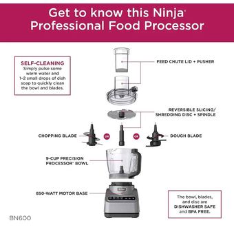 Procesador De Alimentos Ninja Grande Profesional 9 Tazas Potente