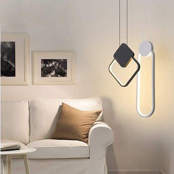 Lámpara Colgante Nórdica Moderna LED Diseño de Cuadrado Blanco Cálido 