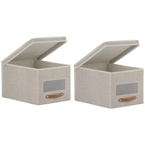 2 Caja Organizadora En Tela Multiusos Para Armario Apilable (30x25x40)