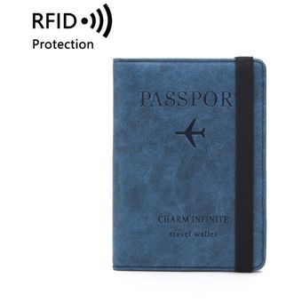 Cartera para Passaporte RFID de PU Cartera para tarjeta de identificación 