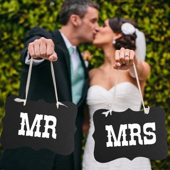 Letras de letras Banner para fotografía de bodas PROPS ACCESORIOS Letras de MR y Sra 
