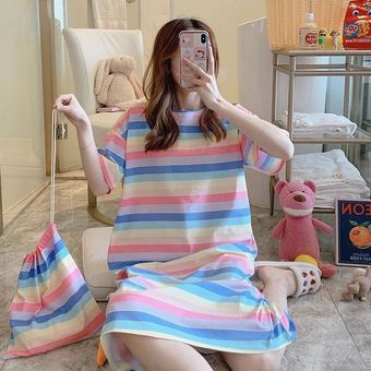 Camisones mujer impreso encantadora dulce estilo coreano pijamas ropa de casa damas Casua Color#12 