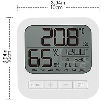 Temperatura montado en la pared del hogar Termómetro electrónico de la temperatura interior de habitaciones de bebé higrómetro soporte y medidor de humedad- 