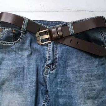 Cinturón De Cuero Pu De Alta Calidad Para Hombre Correa De Marca De Lujo Con Hebilla De Metal Dise?o Vintage 