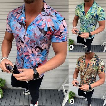 camisa floral hombre