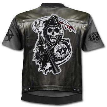 Camiseta de motocicleta de marca Punk para hombre  camisetas de caba.. 