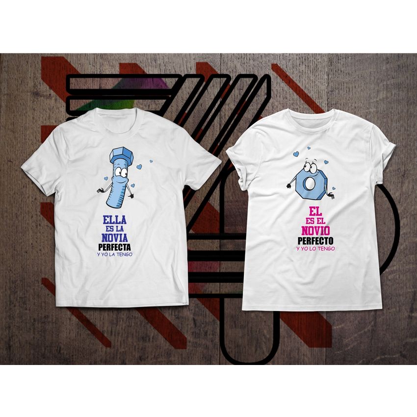 camisetas estampadas para novios parejas