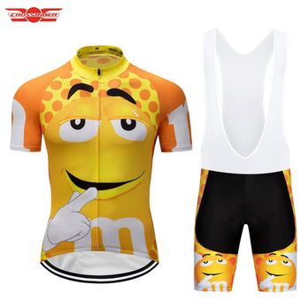 Crossrider divertida camiseta de Ciclismo Maillot Ropa para bicicleta de montaña Ropa de Ciclismo conjunto de pantalones cortos para hombre #Jersey and bib pant 