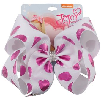 regalo de San Valentín accesorios para el cabello Jojo Siwa con Clips CN-lazos de Jojo de San Valentín de 7 \para niña lazo lazos de pelo con corazón grande para niña 