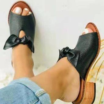 Bowknot para mujeres con pantuflas para mujeres Zapatos sandalias 