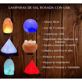 Lámpara USB de cristal de sal del Himalaya esfera HIMALAYA
