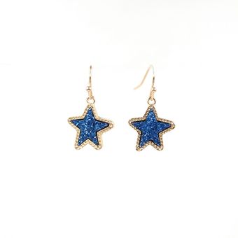 Nueva Resina Druzy Little Star Lady Pendientes Colgantes 