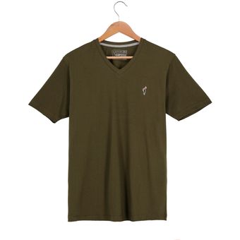  X&F Camiseta militar con cuello en V para hombre, Verde militar  : Ropa, Zapatos y Joyería