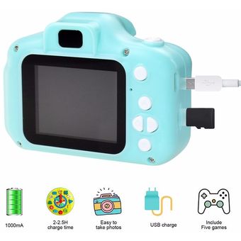 Minicámara de foto de dibujos animados para niños y niñas grabadora de vídeo Digital videocámara de juguete con pantalla HD de 2 pulgadas regalo 
