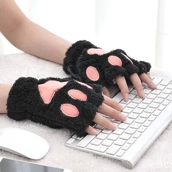 Nuevos guantes de invierno  suaves de oso gato de felpa garra guante 