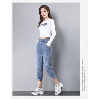 Eight pants female small spring wear jeans match short petite 