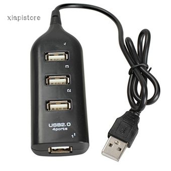 Black USB 2.0 Hi-Speed 4-Port Splitter Hub Adapter for PC Computer Multi-purpose 