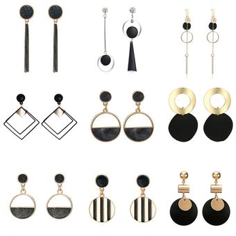 Pendientes De Anillo Negro Dorado De Verano Estrellas De De Pendientes De Anillo Negro Dorado De Verano Estrellas De De