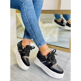 Tenis Mujer Plataforma Zapatillas Calzado Urbano Accesorios Negro