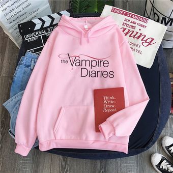 The Vampire Diaries sudaderas con capucha mujereshombres de manga larga hodies Pullovers sudaderas con capucha mujeres hombres Casual ropa con capucha unisex WT（#Gray） 