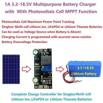 Módulo controlador de panel solar MPPT 1A 12V Cargador de batería de l 